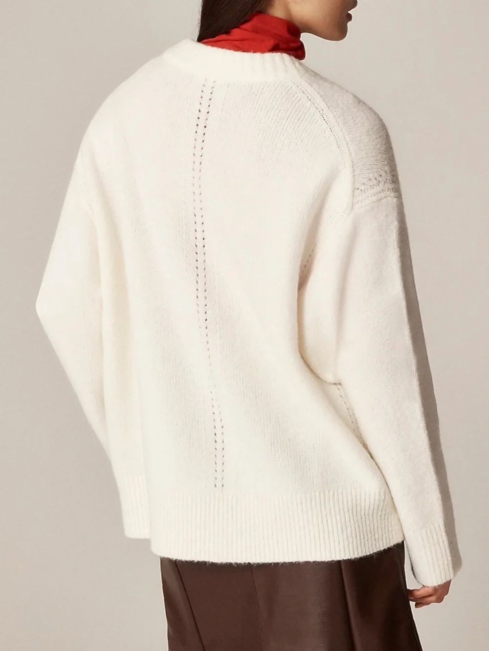 J crew ivory Relaxed crewneck pullover